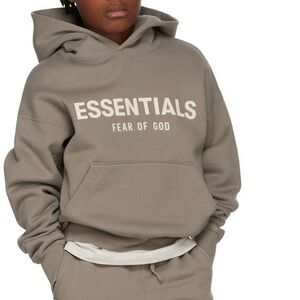 BNWT fear of god ESSENTIALS hoodie in dark/desert taupe size L kids / 10 kids